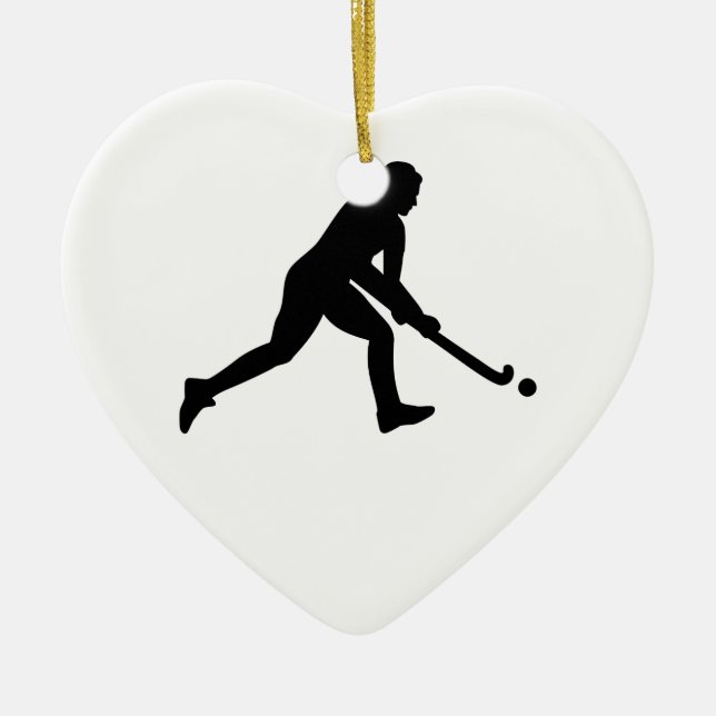 Field hockey girl ceramic ornament (Front)