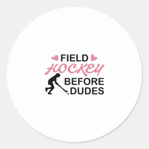 Field Hockey Girl Classic Round Sticker