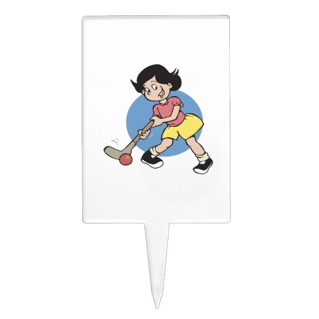 Field Hockey Girl Player Cake Topper (Front)