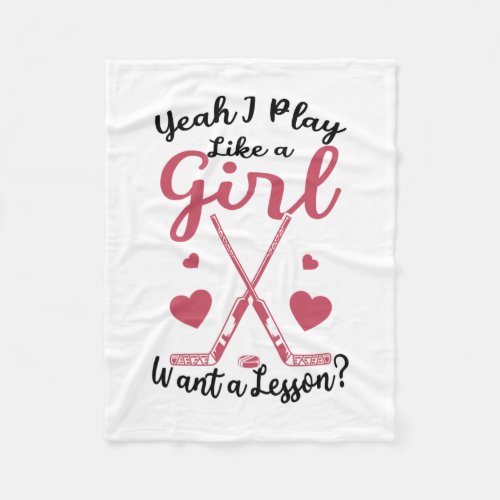 field hockey girls fleece blanket