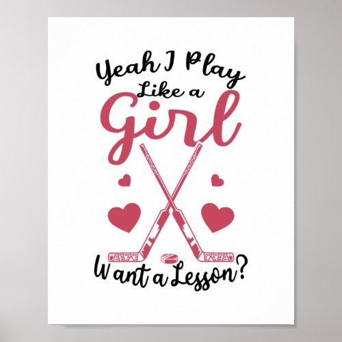 field hockey girls poster