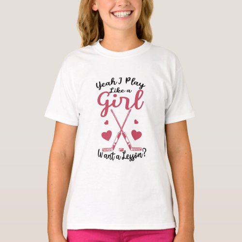 field hockey girls T_Shirt