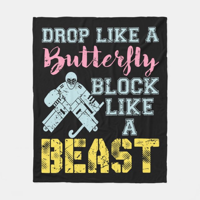 Field Hockey Goalie Block Like a Beast Fleece Blanket (Front)