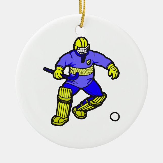Field Hockey goalie Ceramic Ornament (Front)