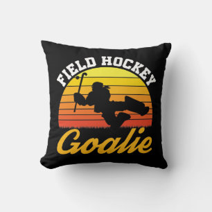 Field Hockey Goalie Goalkeeper Retro Throw Pillow