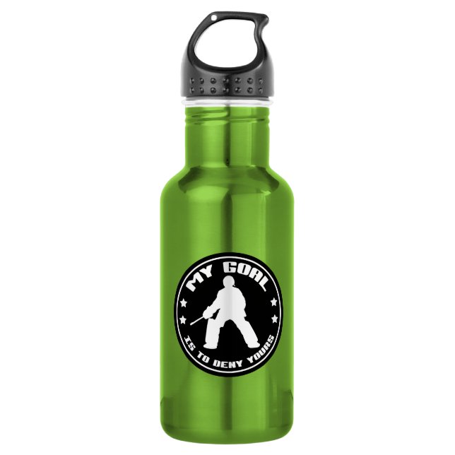 Field Hockey Goalie 'My Goal' Water Bottle (Front)