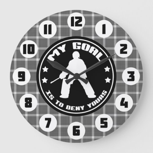 Field Hockey Goalie Quote Large Clock