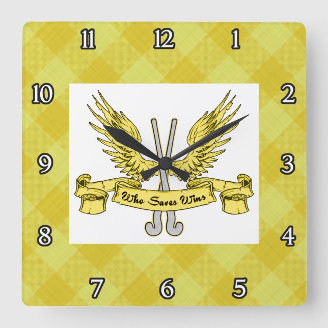 Field Hockey Goalie Square Wall Clock (Front)