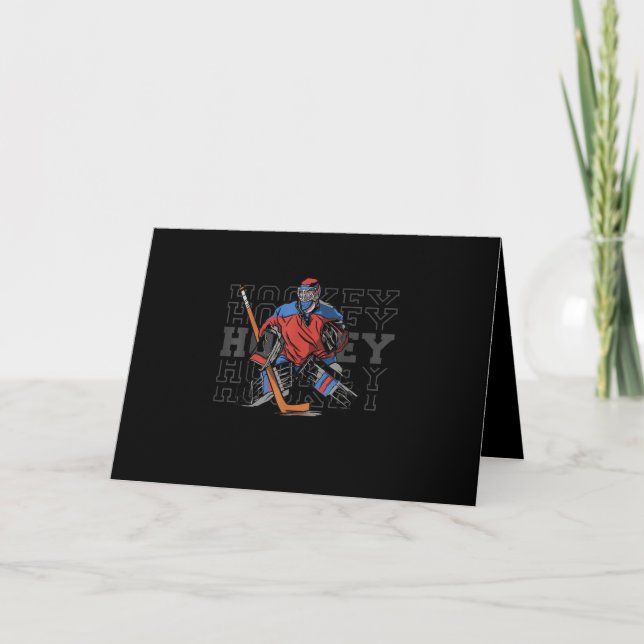 Field Hockey Goalie With Slogan - Ice Hockey Card (Front)