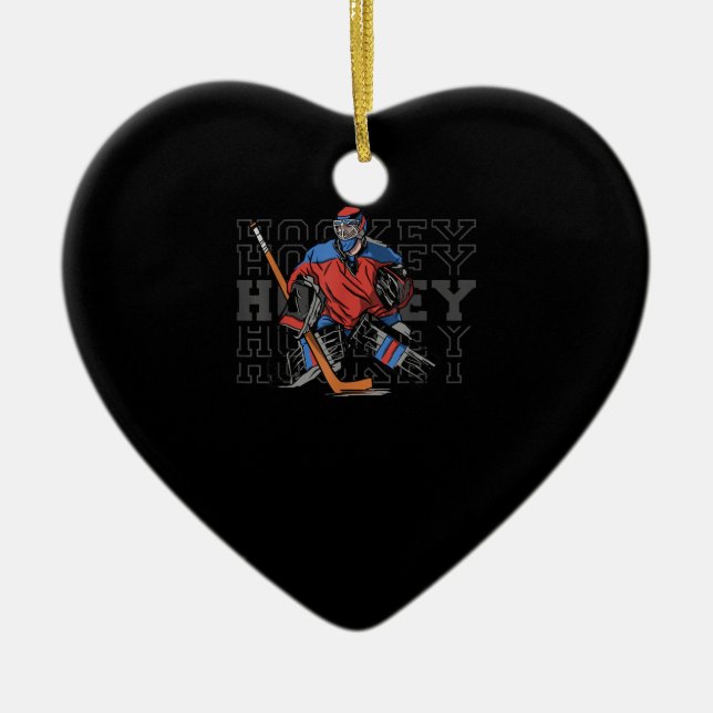 Field Hockey Goalie With Slogan - Ice Hockey Ceramic Ornament (Front)