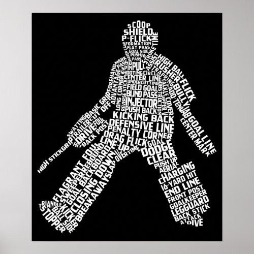 Field Hockey Goalie Word Art Poster