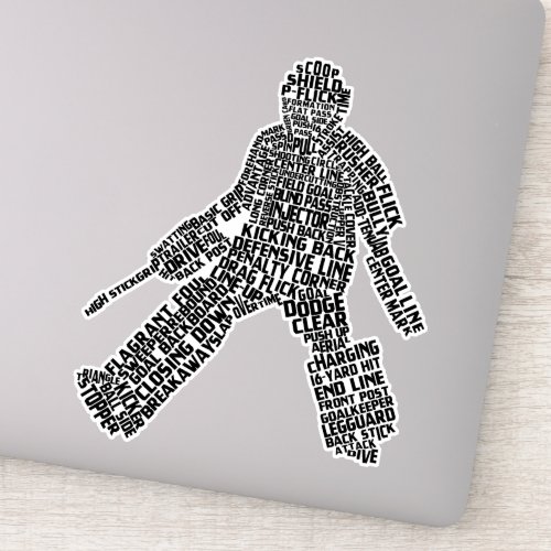 Field Hockey Goalie Word Art Sticker