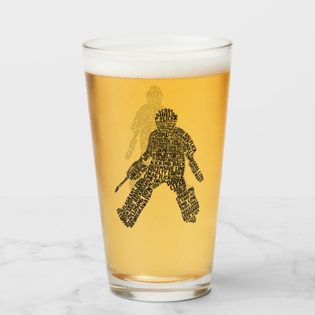 Field Hockey Goalkeeper Word Art Glass (Back Filled)