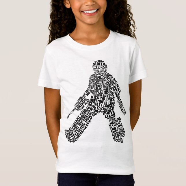 Field Hockey Goalkeeper Word Art T-Shirt (Front)