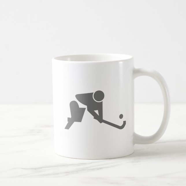 Field Hockey gray silhouette Coffee Mug (Right)
