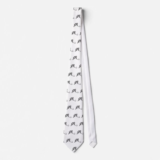 Field Hockey gray silhouette Tie (Front)