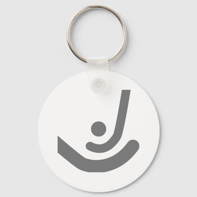 Field Hockey  Gray sticks & ball Logo Keychain (Front)