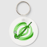 Field Hockey green logo Keychain