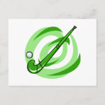 Field Hockey green logo Postcard