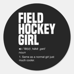 Field Hockey Hockey Stick Turf Sports Hockey Playe Classic Round Sticker