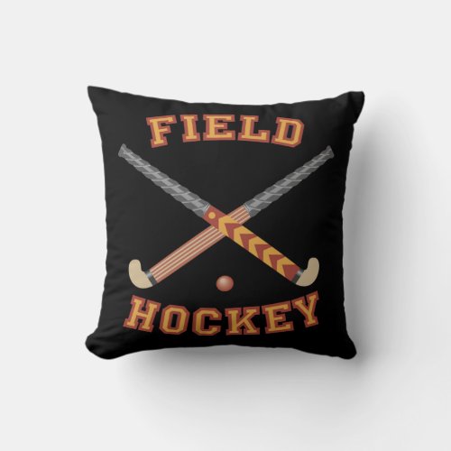 Field Hockey Hockey Sticks Throw Pillow