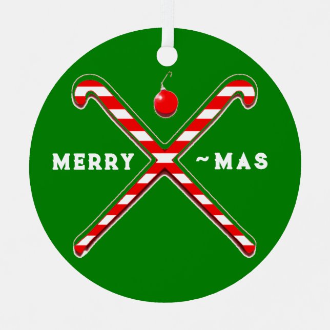 Field Hockey Holiday Gift Metal Ornament (Front)