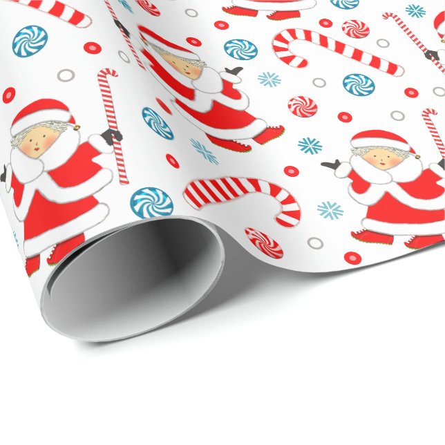Field Hockey Holiday Gift Wrapping Paper (Roll Corner)