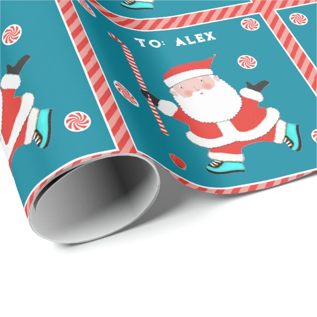 Field Hockey Holiday gift wrapping paper (Roll Corner)