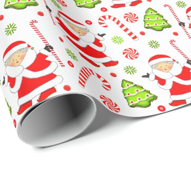 Field Hockey Holiday Gift Wrapping Paper (Roll Corner)