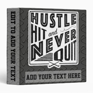 Field Hockey Hustle Hit & Never Quit 3 Ring Album Binder