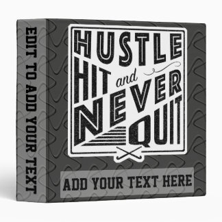 Field Hockey Hustle Hit & Never Quit 3 Ring Album Binder