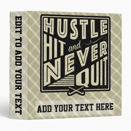 Field Hockey Hustle Hit  Never Quit   Binder