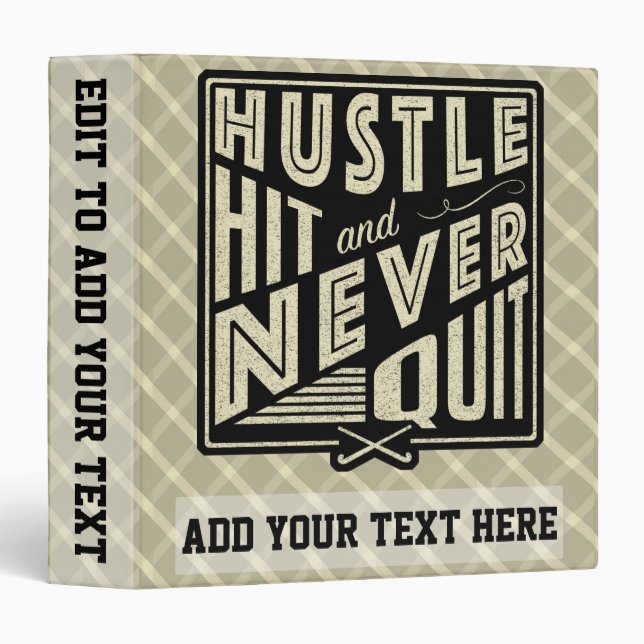 Field Hockey Hustle Hit & Never Quit   Binder (Front/Spine)