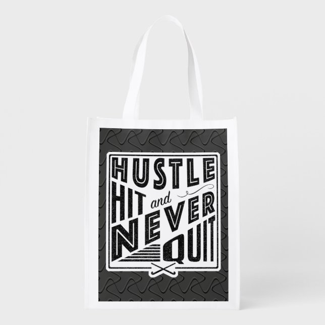 Field Hockey Hustle Hit Never Quit Shopping Bag (Back)