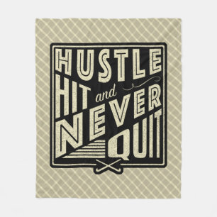 Field Hockey Hustle Hit Never Quit Throw Fleece Blanket