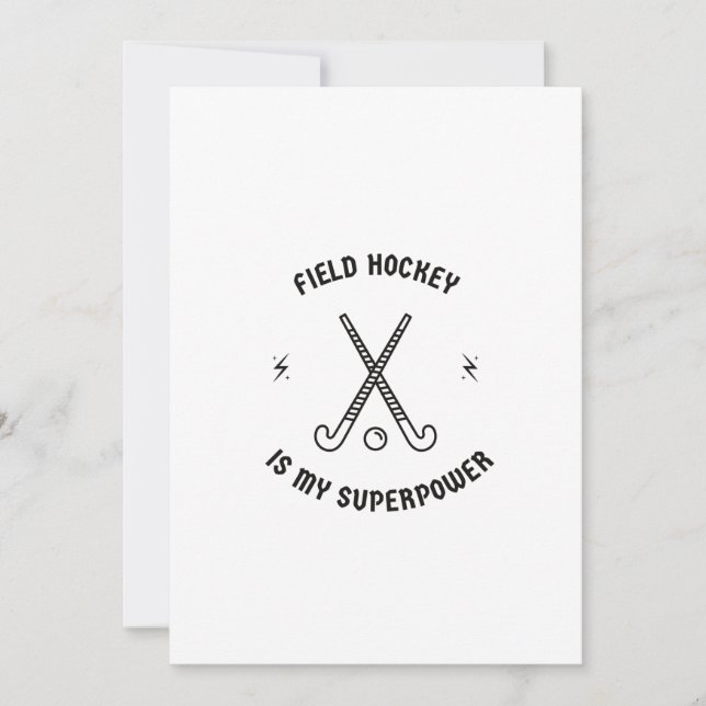 Field hockey is my superpower holiday card (Front)