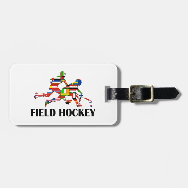 Field Hockey Luggage Tag (Front Horizontal)