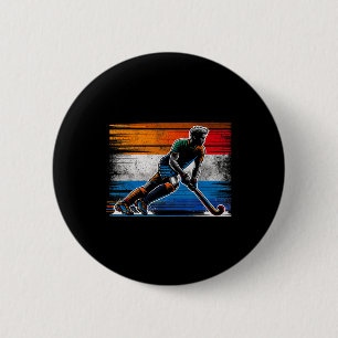 Field Hockey Men Netherlands Dutch Flag Holland  Button