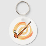 Field Hockey orange logo Keychain