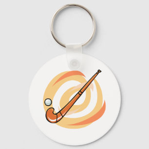 Field Hockey orange logo Keychain