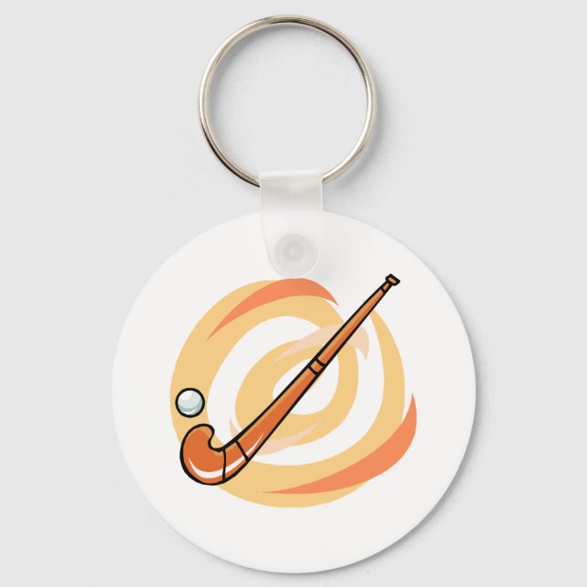 Field Hockey orange logo Keychain (Front)