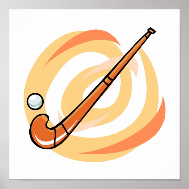 Field Hockey orange logo Poster (Front)