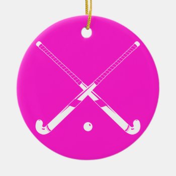Field Hockey Ornament W/name Pink by sportsdesign at Zazzle