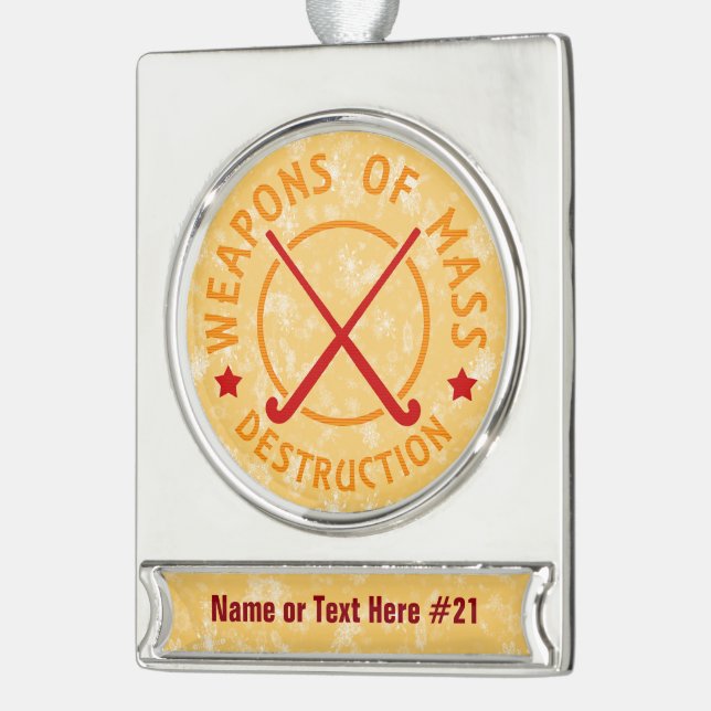 Field Hockey Personalized Christmas Ornament (Left)