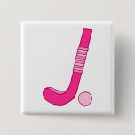Field Hockey Pink ball stick Button