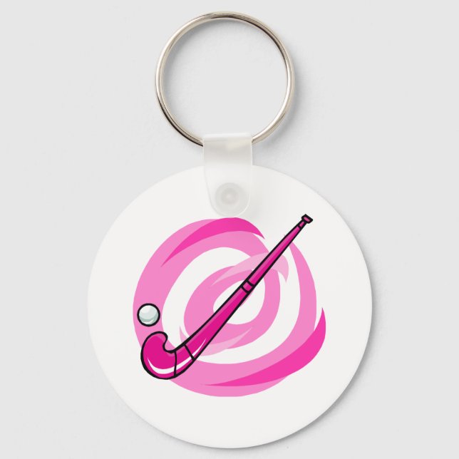 Field Hockey pink logo Keychain (Front)