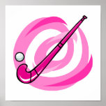 Field Hockey pink logo Poster