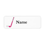 Field Hockey pink stick Label