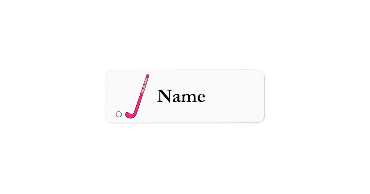 Field Hockey pink stick Label Zazzle