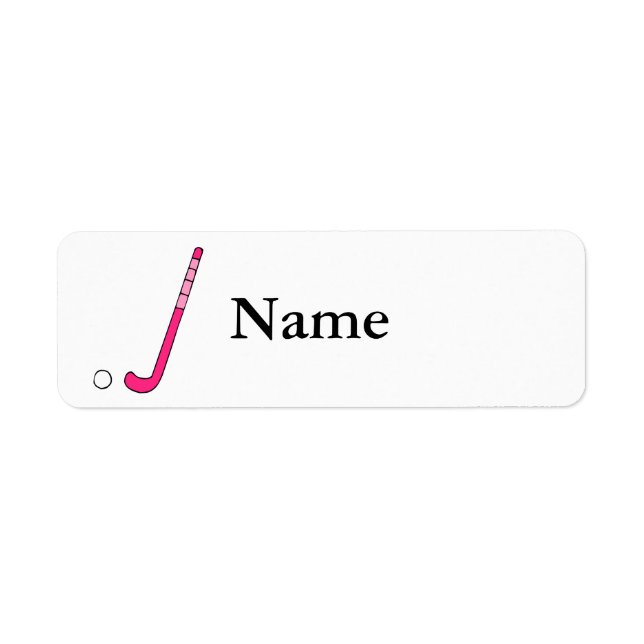 Field Hockey pink stick Label (Front)